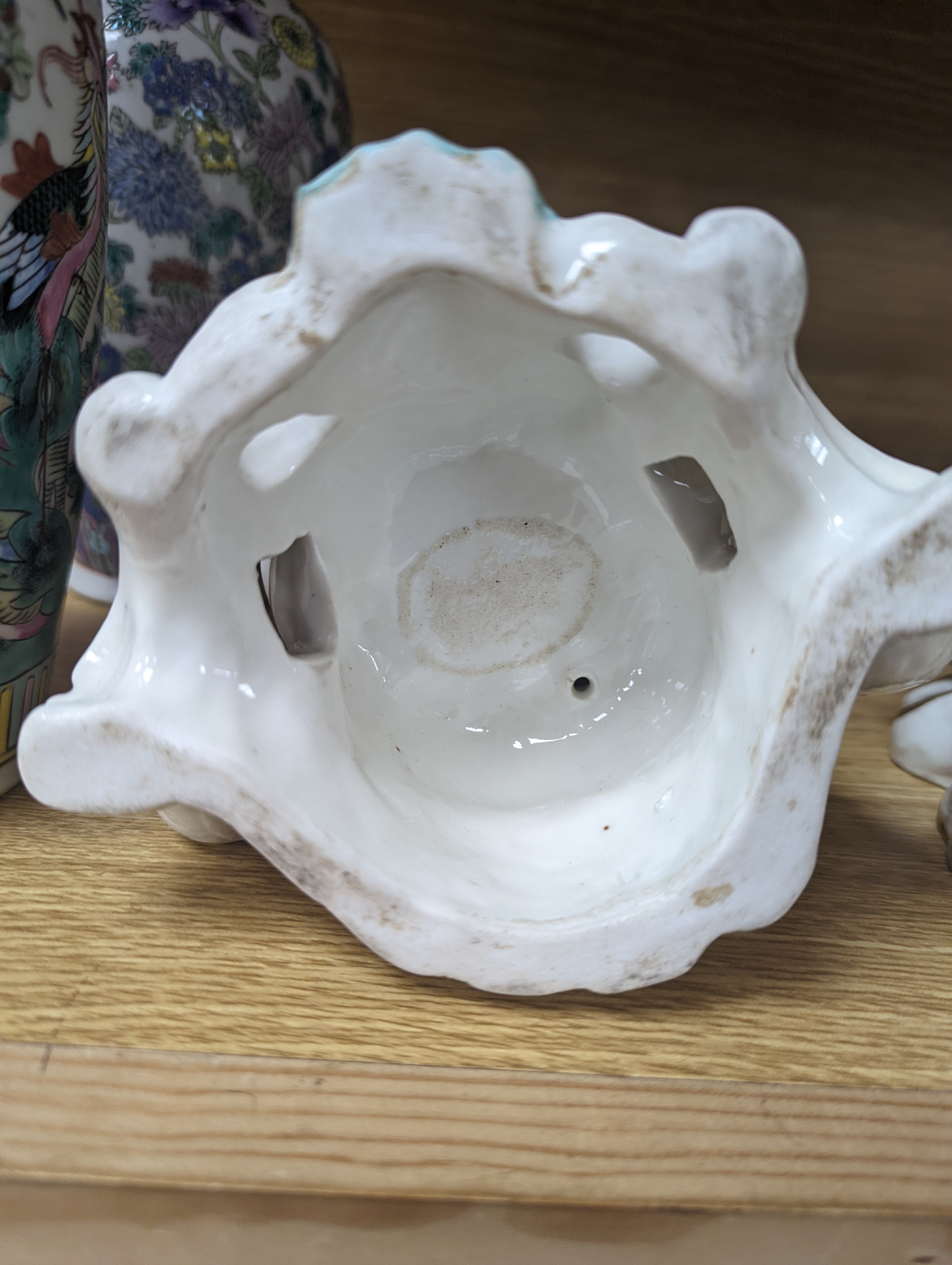 Two Continental porcelain figures, a lady and a gent 27cm
